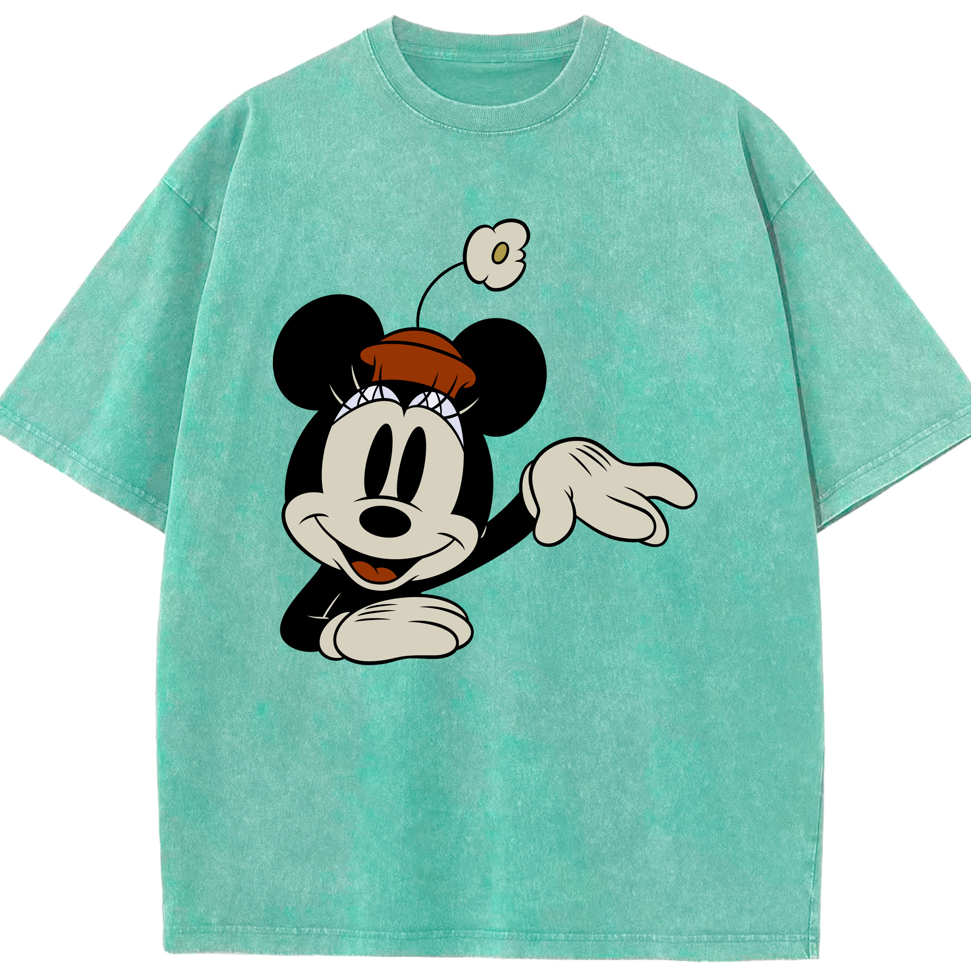 （画像用） ミッキーマウス Mickey Mouse 綿100% ヴィンテージ風 半袖Tシャツ（フロントプリント）